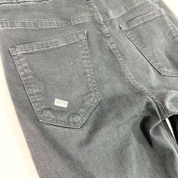 Mother Looker Ankle Fray Guilty Glitter Racer Jeans Womens 29 Black Frayed Hem - Picture 14 of 14